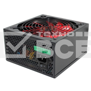 Блок питания Ginzzu PC800 Red, 800Вт, 80 PLUS, 140мм, черный / красный