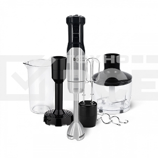 Блендер BQ HB421PS Steel-Black. Мощность 1400Вт, Режим Турбо 4 в1: Насадка для пюре + блендер+ миксер + измельчитель