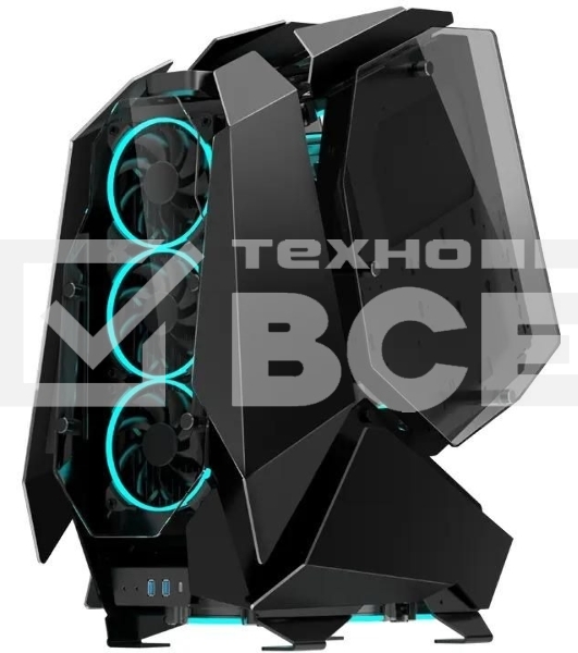 Корпус без блока питания JONSBO MOD-5, Full-Tower, TG, no fans, 2xUSB-A 3.0 + 1xUSB-C 3.2, ATX, mATX, mITX Black