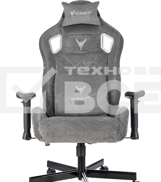 Кресло игровое Knight Outrider серый Light-19 крестов. металл