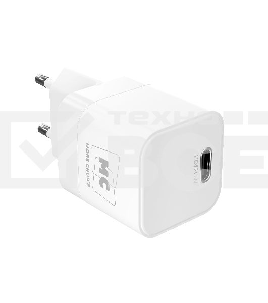 Сетевое зарядное устройство MORE CHOICE (4620202555830) NC86i 1Type-C 3.0A PD 20W для Lightning 8-pin Type-C, белый