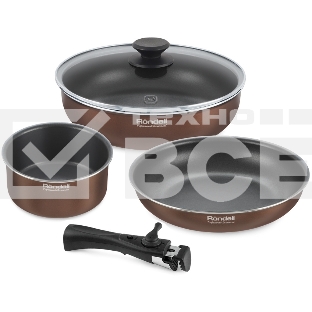 Набор посуды 5 предм. (сковорода24х5 см, сотейник с/кр 26х7,3 см, ковш 16х8 см, съемная ручка) Ko