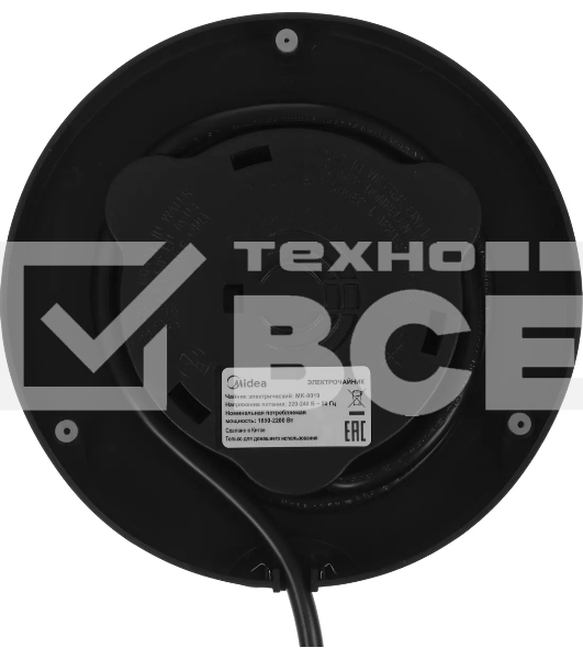 Чайник электрический Midea MK-8019, мощность 2200 Вт, объем 1.7 л, цифровой дисплей, регулировка температуры нагрева, 6 режимов нагрева, поддержание температуры, подсветка