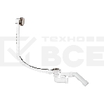 Слив-перелив полуавтомат c регулир. сиф, внеш. кабелвентиль латунь хром, клапан нерж.ст., L700мм и труб, фото 1