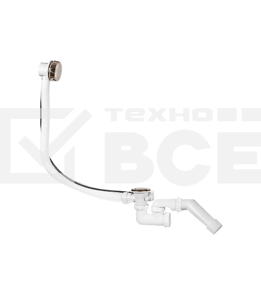 Слив-перелив полуавтомат c регулир. сиф, внеш. кабелвентиль латунь хром, клапан нерж.ст., L700мм и труб