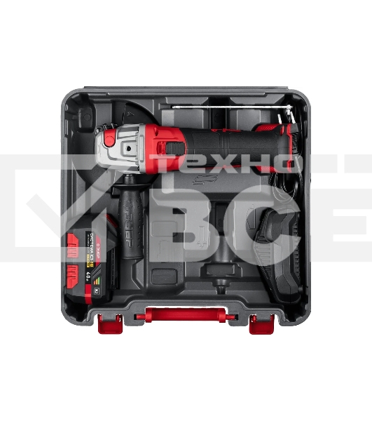 Угловая шлифовальная машина ЗУБР 18В, 1 АКБ (4Ач), в кейсе. УШМ-18-125-41