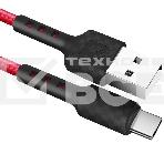 Кабель Defender  F181, USB 2.0 (AM) - Type C, 1метр, 2.4А, нейлоновая оплетка, красный., фото 1