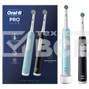 Набор электрических зубных щеток Oral-B Pro Series 1 бирюзовый/черный