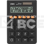 Калькулятор карманный Deli EM130D-GREY темно-серый 12-разр., фото 1