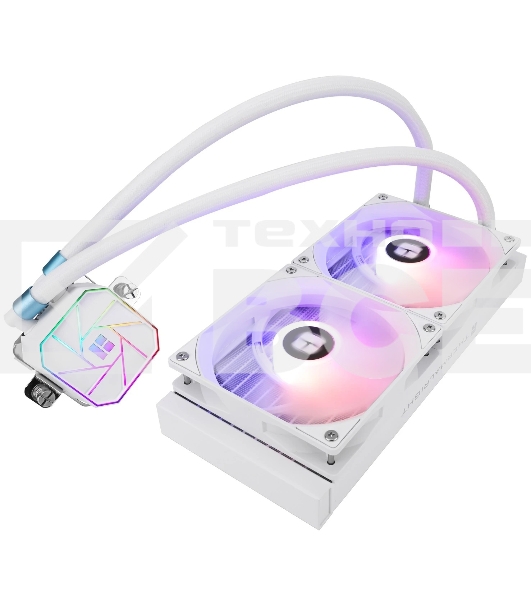 Водяное охлаждение для процессора Thermalright Aqua Elite 240 White ARGB V3 (240mm, White, ARGB/ Fans: 2x120mm, 66.17CFM, 25.6dBA, 1500RPM/ Pump height 53mm, 23dBA, 3300RPM, Rad thickness 27mm/ S: 1200, 1700, 1851, 2011, 2066, 115X, AM4, AM5)
