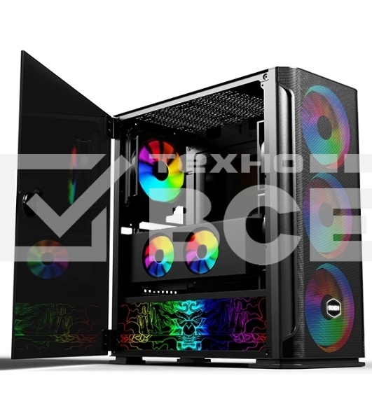 Компьютерный корпус SOEYI 'AX1-B10 SOEYI ATX case with черный coating front panel with flat small mesh, without'