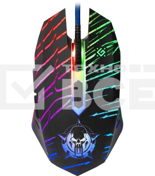 Мышь проводная Defender Dark Agent GM-590L черный, 12800 dpi, USB, кнопки - 6