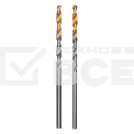 Сверло спиральное по металлу Denzel 2,5 x 57мм, Р6М5, Golden Tip, 2 шт., фото 1