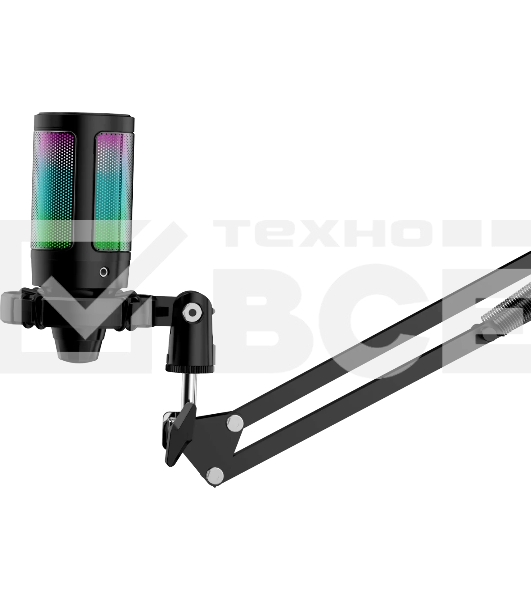 Игровой стрим микрофон Defender Impulse GMC 650 USB, RGB, стойка, провод 1.7 м 1