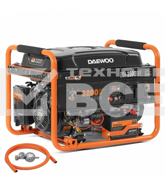 Генератор DAEWOO GDA 3500 DFE  бак 18л быстрый запуск бензиновый + газ