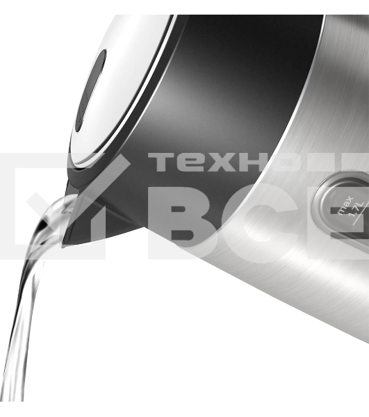 Чайник электрический Bosch TWK4P440 1.7 л, 2400 Вт, нержавеющая сталь/черный (корпус: нержавеющая сталь)