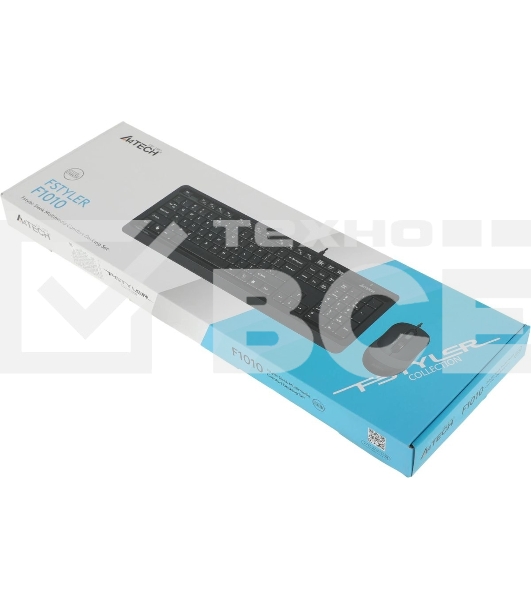 Комплект клавиатура+мышь A4Tech FStyler F1010 проводной, USB, 1600 DPI, чёрный