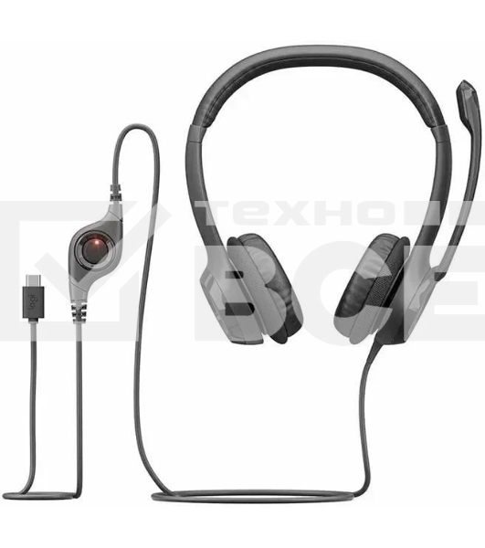 Наушники с микрофоном Logitech H390 черный 1.9м накладные USB оголовье (981-001578)