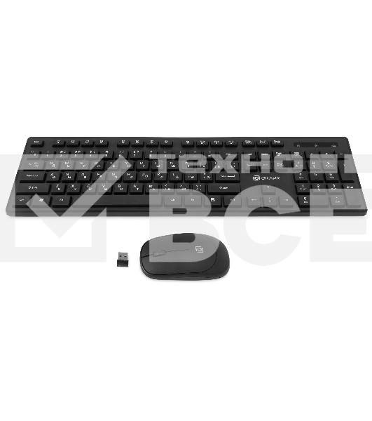 Клавиатура + мышь Оклик S255W клав:черный мышь:черный USB беспроводная Multimedia (1909361)