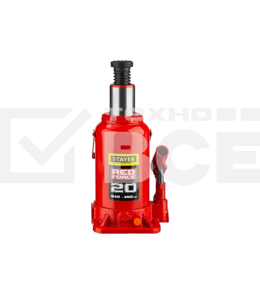 Домкрат STAYER 43160-20_z01 гидравлический бутылочный red force 20т 242-452мм