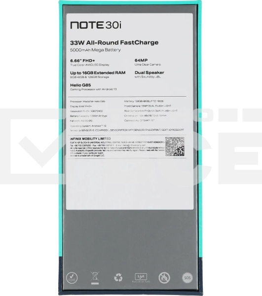 Смартфон Infinix Note 30i, 8/128Gb, зеленый