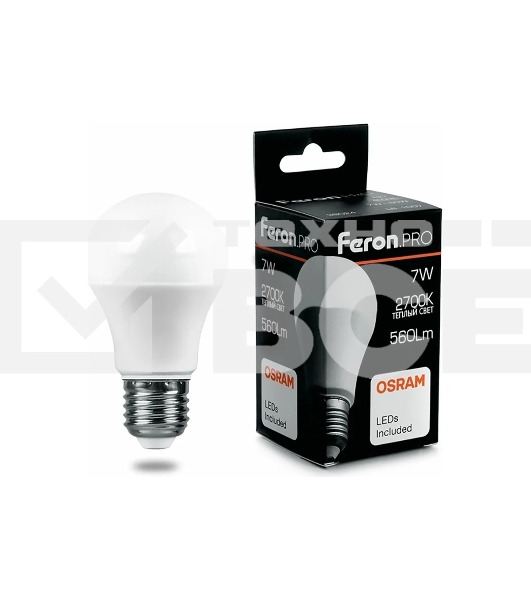 Лампа светодиодная FERON PRO LB-1007 (38023) 7 вт Е27 теплый
