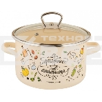 Кастрюля Appetite 1RD161S Приятного аппетита с крышкой, эмалированная сталь 2 л, фото 1