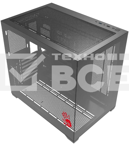 Компьютерный корпус Bloody CC-122 черный без БП ATX 10x120мм 1xUSB2.0 1xUSB3.0 audio