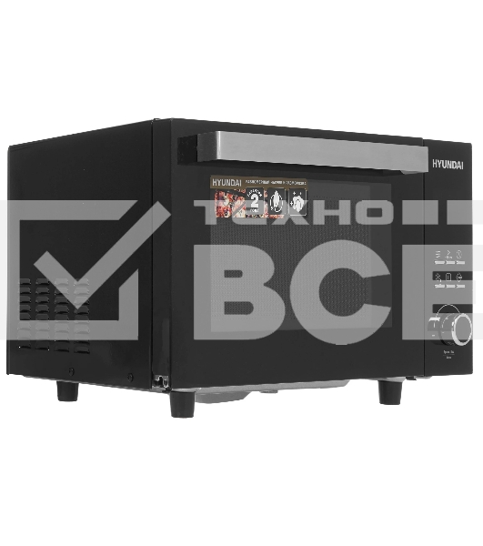 Микроволновая печь Hyundai HYM-D2073 черный, 23 л, 800 Вт, переключатели - кнопки, поворотный механизм