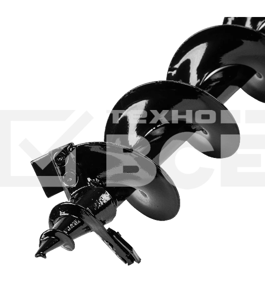 Шнек для грунта Denzel ER-100, диаметр 100 мм, длина 800 мм, соединение 20 мм, съемный нож