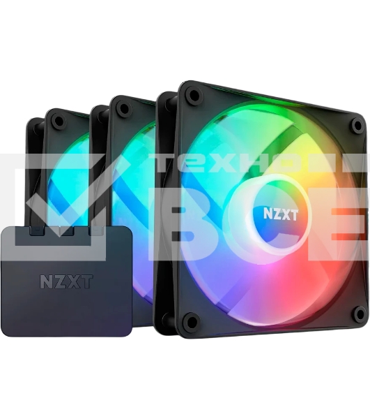Вентилятор для корпуса Case Cooler NZXT F120 RGb Core Triple Pack (120x120x25мм, 4-pin PWM, RGb, 78.86CFM, 33.88dBA, 1800RPM, черный, 3pcs)