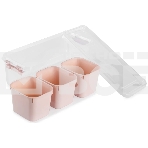 Контейнер для хранения HOBBY LIFE HL021065P GRAND розовый 3 секции 11.3x27.3x9 см высокий, фото3