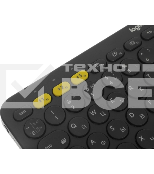 Клавиатура беспроводная Logitech K380 Multi-Device Bluetooth (920-007584) темно- серый- (заводская гравировка)