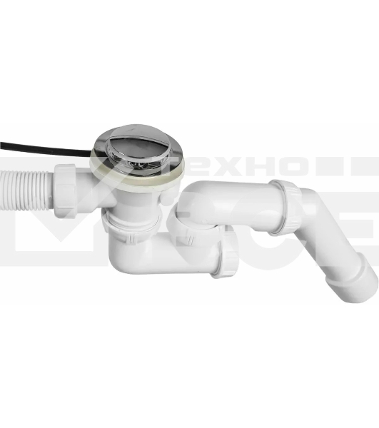 Слив-перелив полуавтомат c регулир. сиф, внеш. кабелвентиль латунь хром, клапан нерж.ст., L700мм и труб