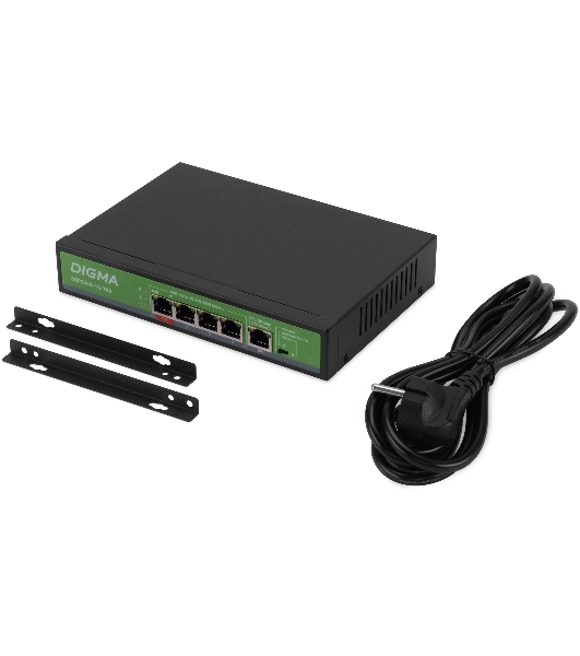 Коммутатор Digma DSP204G-1G-T80, 5×1 Гбит/с, неуправляемый