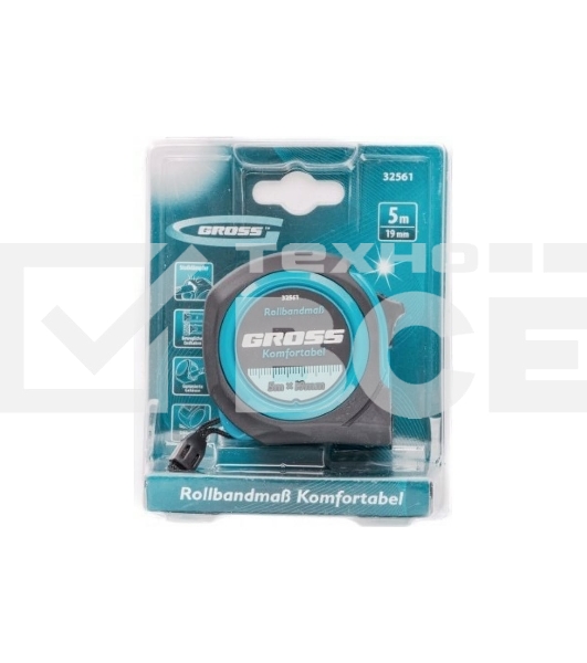 Рулетка Gross 32561 komfortabel 5м х 19мм обрезиненный корпус