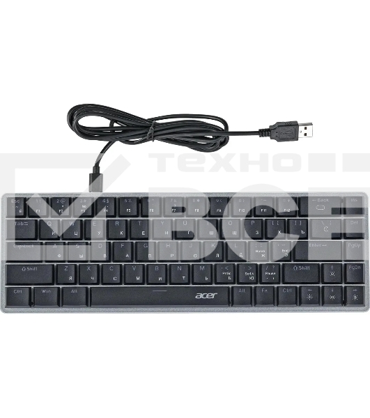 Клавиатура Acer OKW302 (ZL.KBDCC.01C) проводная, USB, серебристый