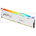 Оперативная память Kingston Fury Beast RGb, DDR5, 32Gb (1x32 Gb), 6000 MHz, CL30, радиатор, RGb, белый, фото 1