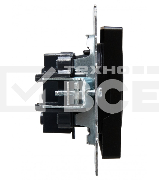 Розетка 1-местная IEK BRITE РС10-1-0-БрЧ (BR-R10-10-K02) без заземления, без защитных шторок, 10А, чёрный