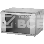 Шкаф телекоммуникационный настенный NEOMAX 6U (600х350), стеклянная дверь, замок (3шт) на ключе, разборный, цвет серый (1 коробка) NCB-WM6U-6035GK3-100-GY, фото 1