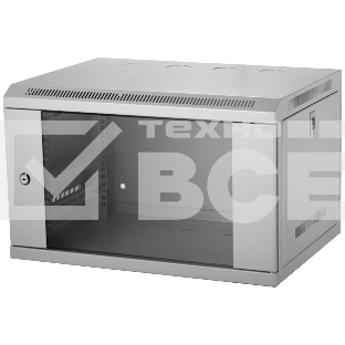 Шкаф телекоммуникационный настенный NEOMAX 6U (600х350), стеклянная дверь, замок (3шт) на ключе, разборный, цвет серый (1 коробка) NCB-WM6U-6035GK3-100-GY
