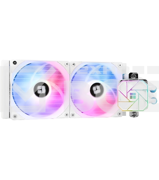 Водяное охлаждение для процессора Thermalright Aqua Elite 240 White ARGB V3 (240mm, White, ARGB/ Fans: 2x120mm, 66.17CFM, 25.6dBA, 1500RPM/ Pump height 53mm, 23dBA, 3300RPM, Rad thickness 27mm/ S: 1200, 1700, 1851, 2011, 2066, 115X, AM4, AM5)
