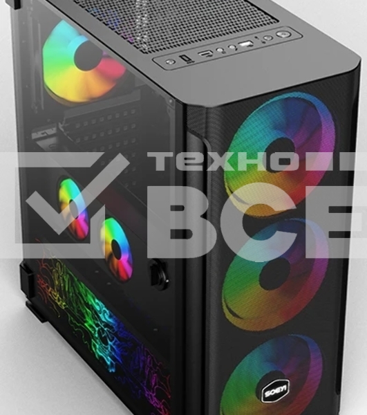 Компьютерный корпус SOEYI 'AX1-B10 SOEYI ATX case with черный coating front panel with flat small mesh, without'