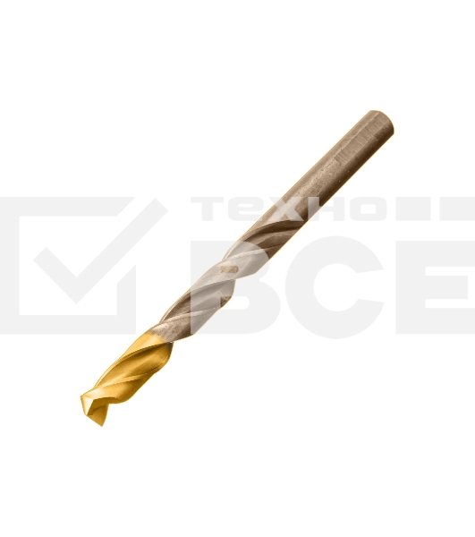 Набор сверл по металлу Denzel 1-10 мм, Р6М5К8-TiN, Golden Tip, 10 шт 723005