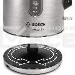 Чайник электрический Bosch TWK4P440 1.7 л, 2400 Вт, нержавеющая сталь/черный (корпус: нержавеющая сталь), фото3