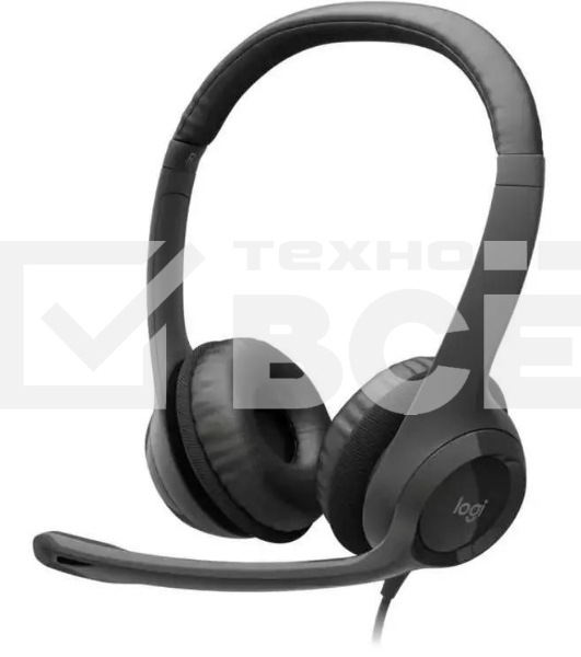 Наушники с микрофоном Logitech H390 черный 1.9м накладные USB оголовье (981-001578)