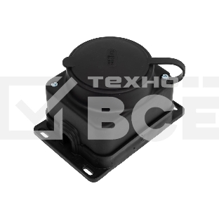 Колодка MultiSet 1х розетка 2К+З 16А/250В IP44 каучуковая черн. SE MST4003BK