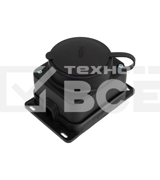 Колодка MultiSet 1х розетка 2К+З 16А/250В IP44 каучуковая черн. SE MST4003BK