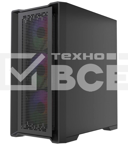 Корпус PowerCase ByteFlow Micro Black LE, Micro-Tower, чёрный