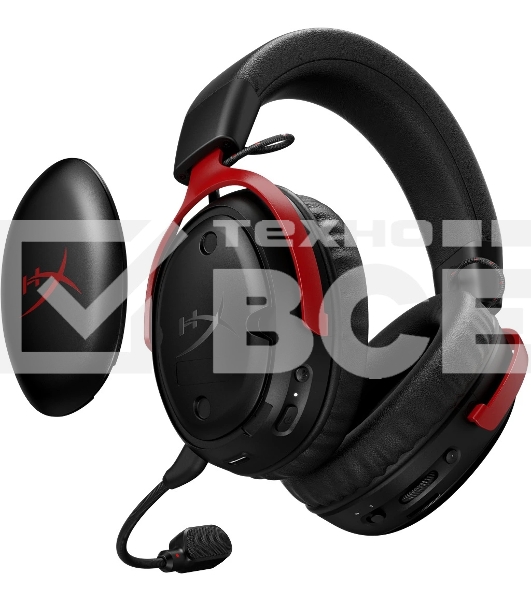 Гарнитура HyperX Cloud III S Wireless чёрный/красный, беспроводная, радиоканал, до 120 ч, съёмный микрофон, совместимость с PS5